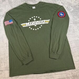 Limited Edition Mizzou Football Long Sleeve Military Shirt | Olive Green | XL